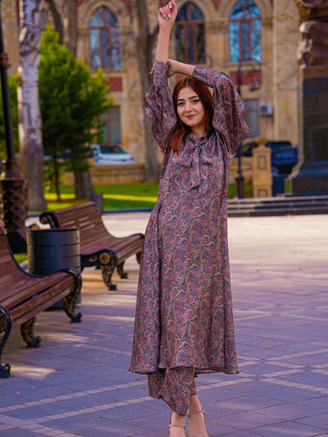 Senorita – Western 2-Piece Shamoz Silk Frock Set For Women